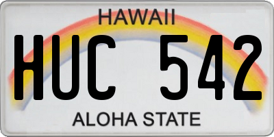 HI license plate HUC542