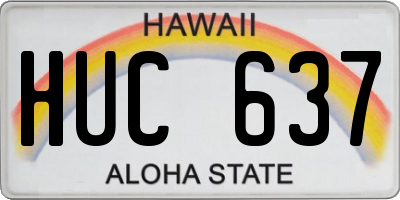 HI license plate HUC637