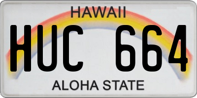 HI license plate HUC664