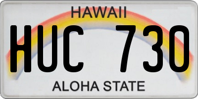 HI license plate HUC730