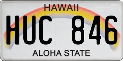 HI license plate HUC846