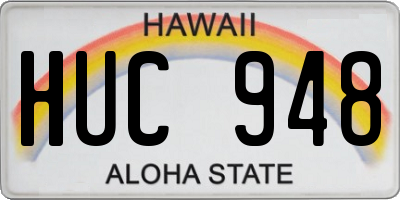 HI license plate HUC948