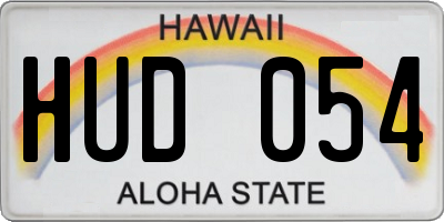 HI license plate HUD054