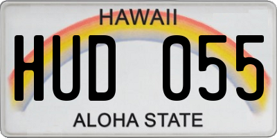 HI license plate HUD055