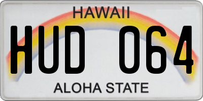 HI license plate HUD064