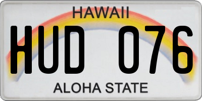 HI license plate HUD076