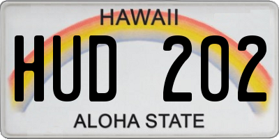 HI license plate HUD202
