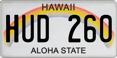 HI license plate HUD260
