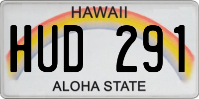 HI license plate HUD291