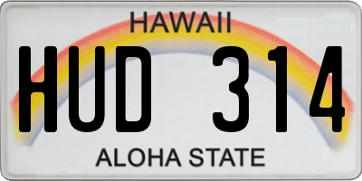 HI license plate HUD314