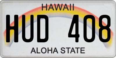 HI license plate HUD408