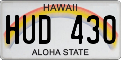 HI license plate HUD430