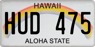 HI license plate HUD475