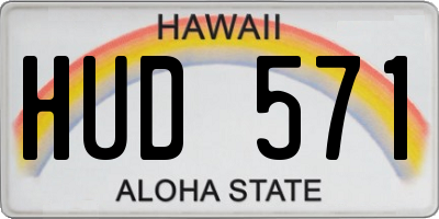 HI license plate HUD571