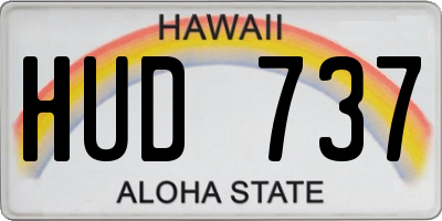 HI license plate HUD737
