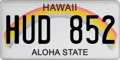 HI license plate HUD852