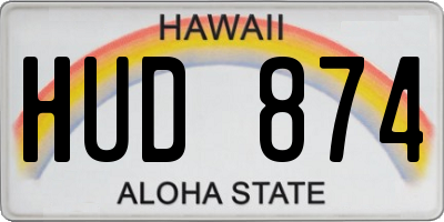 HI license plate HUD874