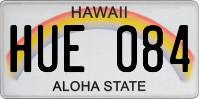 HI license plate HUE084