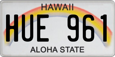 HI license plate HUE961