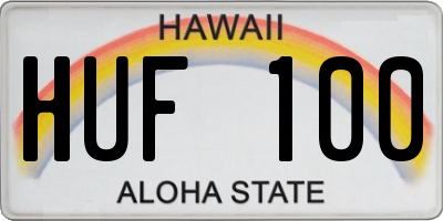 HI license plate HUF100