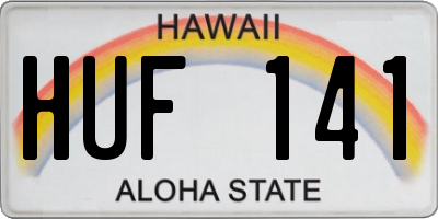 HI license plate HUF141
