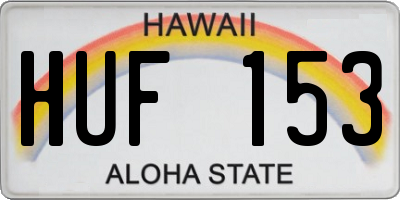 HI license plate HUF153