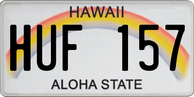 HI license plate HUF157