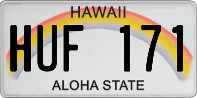 HI license plate HUF171