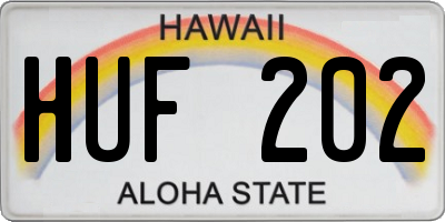 HI license plate HUF202