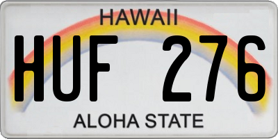 HI license plate HUF276