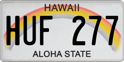HI license plate HUF277
