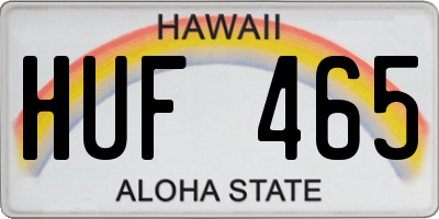 HI license plate HUF465