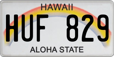 HI license plate HUF829