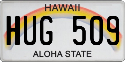 HI license plate HUG509