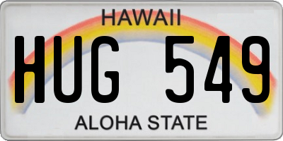 HI license plate HUG549