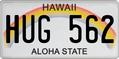 HI license plate HUG562