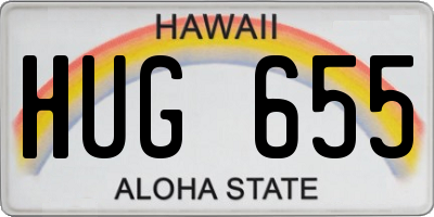 HI license plate HUG655