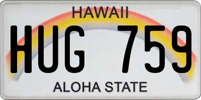 HI license plate HUG759