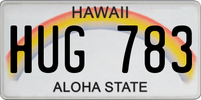 HI license plate HUG783