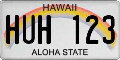 HI license plate HUH123