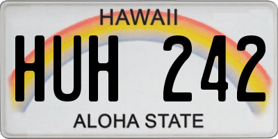 HI license plate HUH242