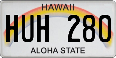 HI license plate HUH280