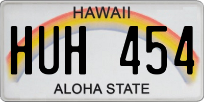 HI license plate HUH454