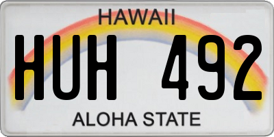 HI license plate HUH492