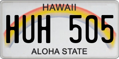 HI license plate HUH505