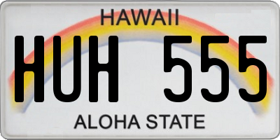 HI license plate HUH555