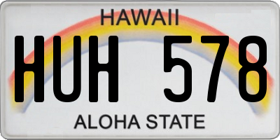 HI license plate HUH578