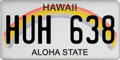 HI license plate HUH638