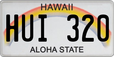 HI license plate HUI320
