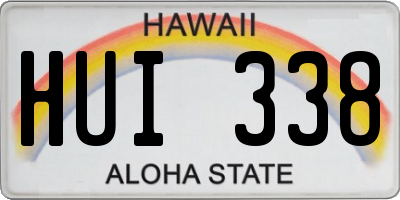 HI license plate HUI338